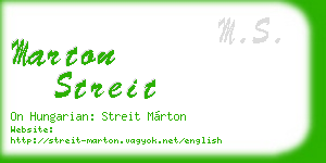 marton streit business card