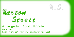 marton streit business card